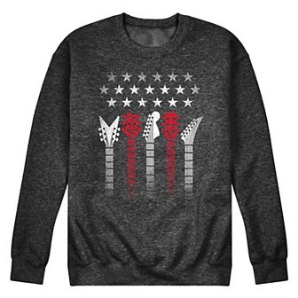 Men's Americana Flag Guitars Fleece Sweatshirt