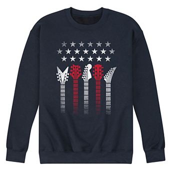Men's Americana Flag Guitars Fleece Sweatshirt