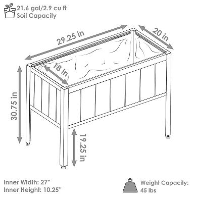 Steel-framed Acacia Wood Raised Garden Bed