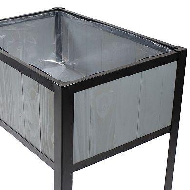 Steel-framed Acacia Wood Raised Garden Bed
