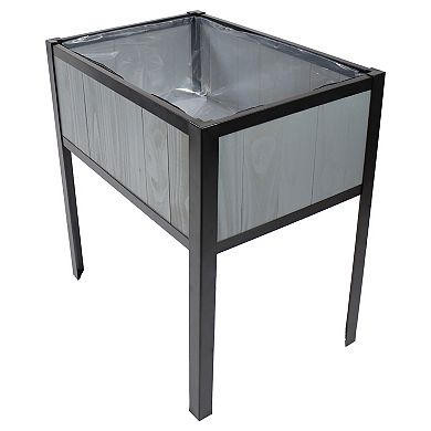 Steel-framed Acacia Wood Raised Garden Bed