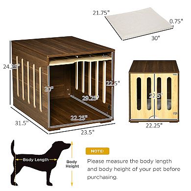 Dog Kennel Table Dog Crate Bed W/ Safety Lock Washable Cover Removable Panel
