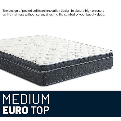 Continental Sleep, 12-inch Breathable Hybrid Pocket Spring Mattress, Bed in A Box.