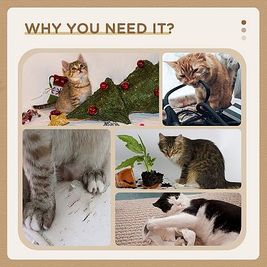 Cat Tree For Indoor Cats W/ Scratching Posts, Condo Cat Tower, Beige