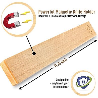 Zulay Kitchen Wooden Magnetic Knife Holder