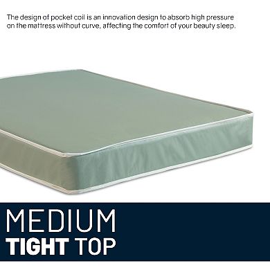 Continental Sleep, 9-inch Tight Top Pocket Coil Hybrid Mattress, Bed in Box.
