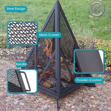 Sunnydaze Majestic Pyramid Heavy-duty Steel Outdoor Fire Pit