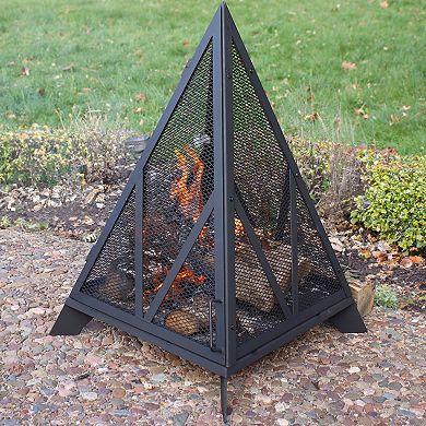 Sunnydaze Majestic Pyramid Heavy-duty Steel Outdoor Fire Pit