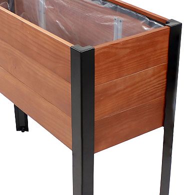 Acacia Wood Raised Garden Bed With Removable Planter Bag