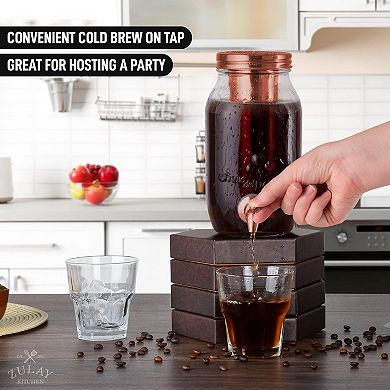 Zulay Kitchen 1.5 Liter Cold Brew Coffee Maker with Thick Glass Carafe & Stainless Steel Mesh Filter