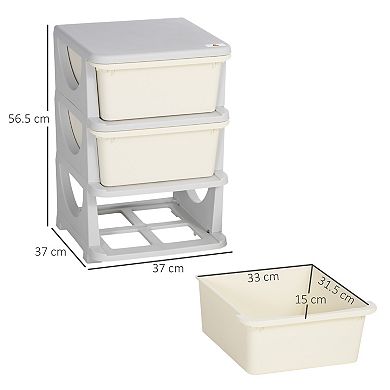 Kids Storage Container With Drawers For Playroom, Nursery, & Daycares, White