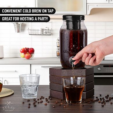 Zulay Kitchen 1.5 Liter Cold Brew Coffee Maker with Thick Glass Carafe & Stainless Steel Mesh Filter
