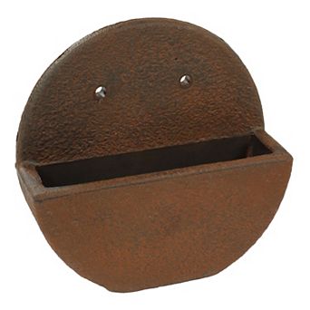 Sunnydaze 12 in Round Wall-mounted Outdoor Planter - Dark Brown