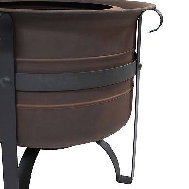 Sunnydaze Steel Cauldron-style Smokeless Fire Pit With Poker