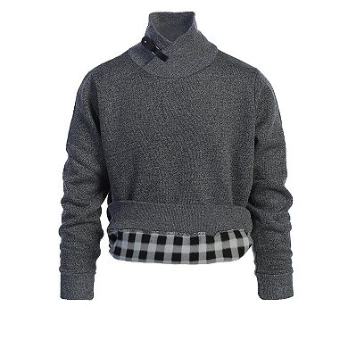 Gioberti Men's Knitted Turtleneck Collar Pullover Sweater With Soft Brushed Flannel Lining