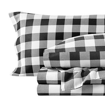 Plaid Cotton Flannel Sheet Set