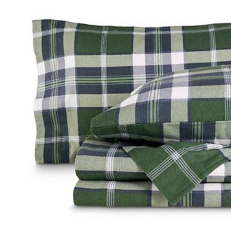 Plaid Cotton Flannel Sheet Set