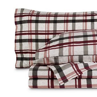 Bare Home 100% Cotton Plaid Flannel Sheet Set