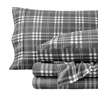 Bare Home 100% Cotton Plaid Flannel Sheet Set