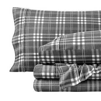 Bare Home 100% Cotton Plaid Flannel Sheet Set