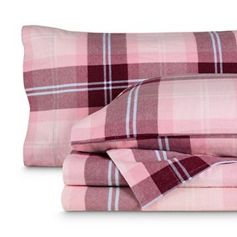 Plaid Cotton Flannel Sheet Set