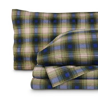 Bare Home 100% Cotton Plaid Flannel Sheet Set