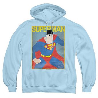 Superman Simple Poster Adult Pull Over Hoodie
