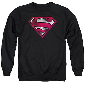 Superman War-torn Shield Adult Crewneck Sweatshirt