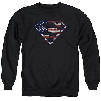 Superman War-torn Flag Adult Crewneck Sweatshirt