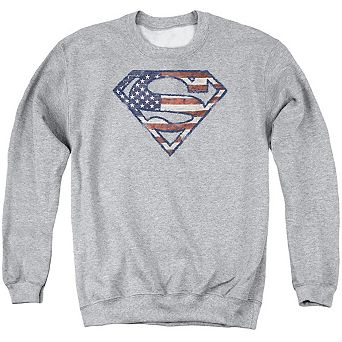 Superman War-torn Flag Adult Crewneck Sweatshirt
