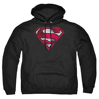 Superman War-torn Shield Adult Pull Over Hoodie