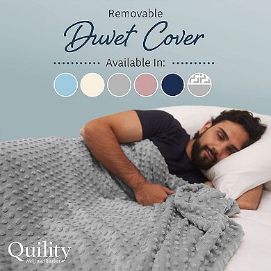 Quility 15 Pound Weighted Blanket Duvet Cover For Adults, F/q 60" X 80," Gray
