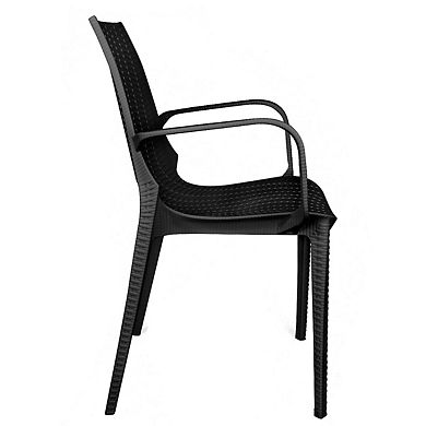 LeisureMod Kent Outdoor Dining Arm Chair