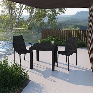 LeisureMod Kent Outdoor Dining Arm Chair