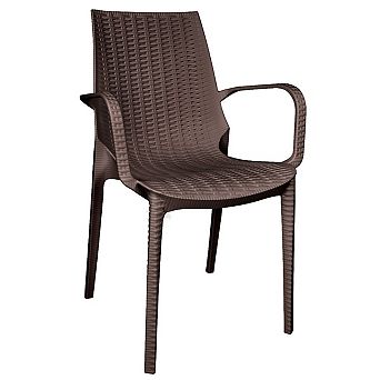 LeisureMod Kent Outdoor Dining Arm Chair
