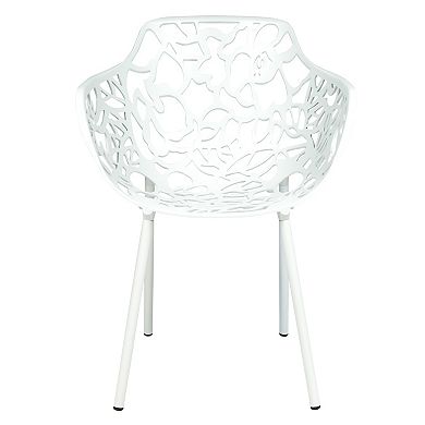 Leisuremod Devon 5-piece Aluminum Outdoor Patio Dining Set With Table And 4 Dining Chairs With Arms