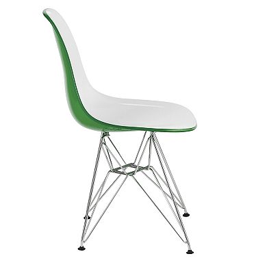 LeisureMod Cresco Modern Acrylic Dining Chair Eiffel Chrome Base Accent Chair, Set of 2