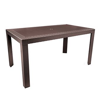 LeisureMod Mace Weave Design Outdoor Dining Table