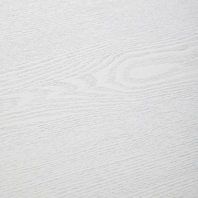 LeisureMod Rossmore Oval Coffee Table White Powder Coated Steel Frame