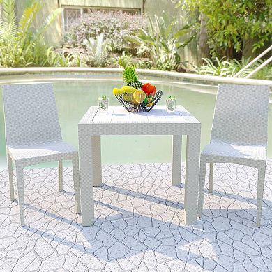 LeisureMod Mace Weave Design Outdoor Dining Table