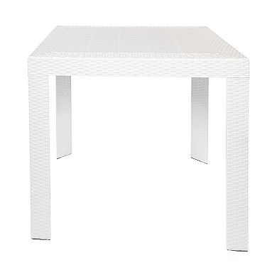 LeisureMod Mace Weave Design Outdoor Dining Table