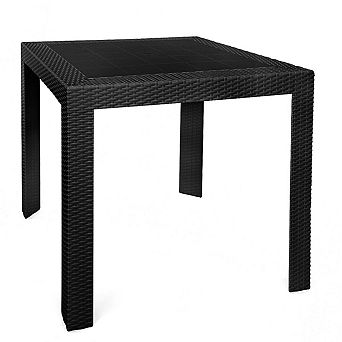 LeisureMod Mace Weave Design Outdoor Dining Table