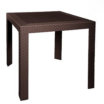 LeisureMod Mace Weave Design Outdoor Dining Table
