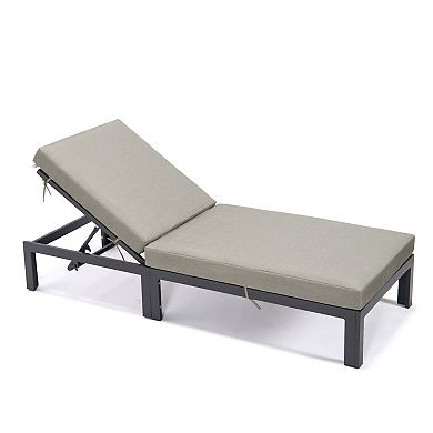 LeisureMod Chelsea Modern Outdoor Chaise Lounge Chair With Cushions