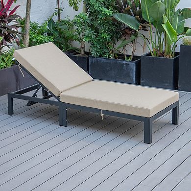 LeisureMod Chelsea Modern Outdoor Chaise Lounge Chair With Cushions