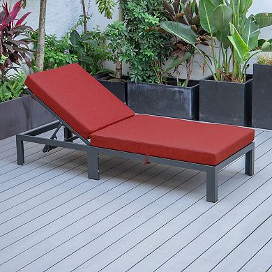 LeisureMod Chelsea Modern Outdoor Chaise Lounge Chair With Cushions