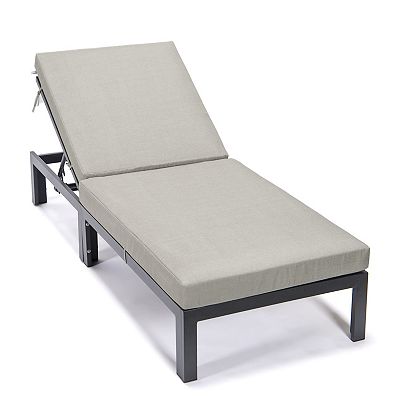 LeisureMod Chelsea Modern Outdoor Chaise Lounge Chair With Cushions