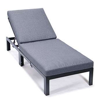 LeisureMod Chelsea Modern Outdoor Chaise Lounge Chair With Cushions