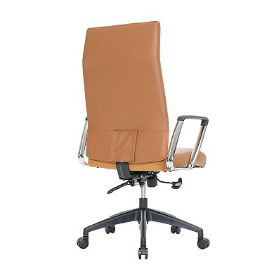 LeisureMod Hilton Modern High-Back Leather Office Chair