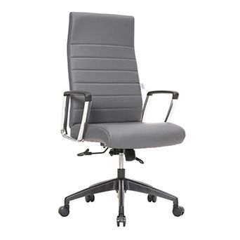 LeisureMod Hilton Modern High-Back Leather Office Chair